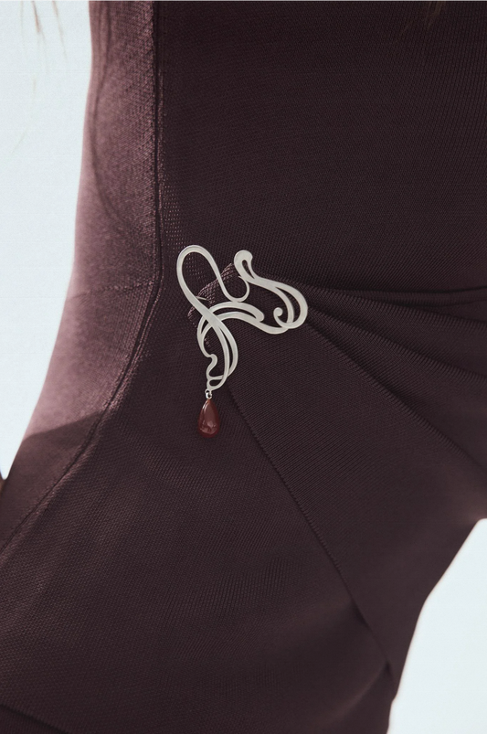 Deco Stone Brooch