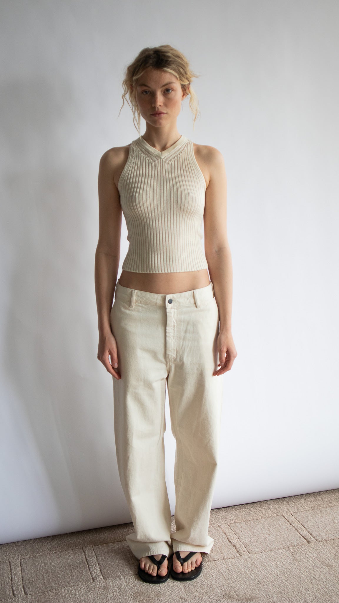 Romy Ribbed High V Tank
