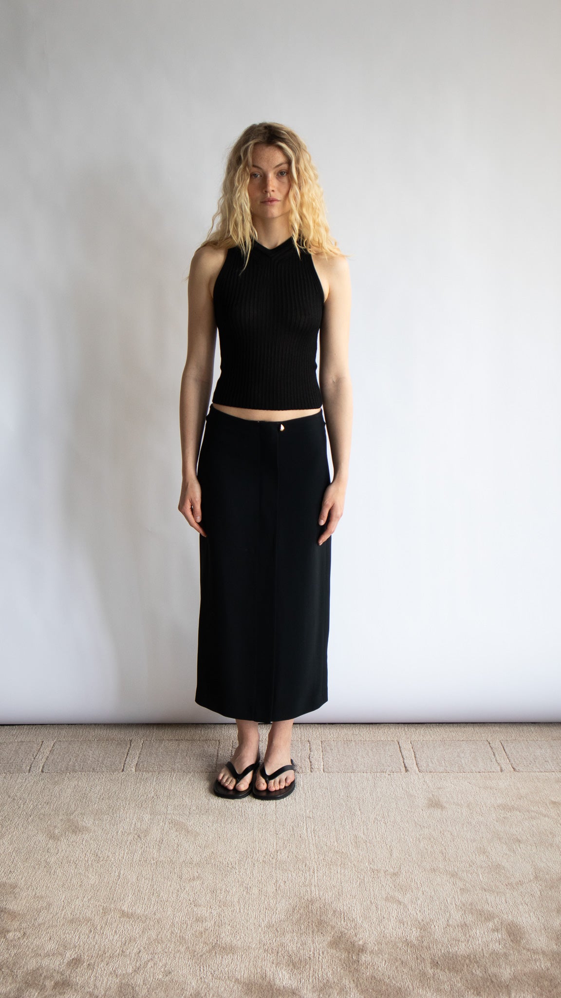 Romy Ribbed High V Tank
